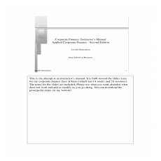 Corporate Finance_ Instructor_s Manual Applied Corporate Finance ( PDFDrive ) Corporate Finance_ Instructor_s Manual Applied Corporate Finance ( PDFDrive )